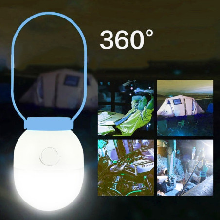 Lampe LED 6W de Secours Rechargeable 5400mAh KANGMING KM-7738 - Bleu · Smarty Paris